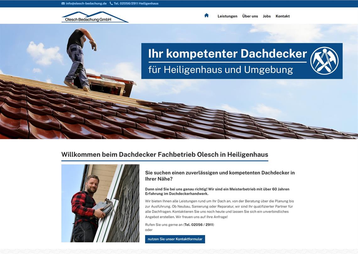 Website Relaunch für Dachdecker-Meisterbetrieb in Heiligenhaus