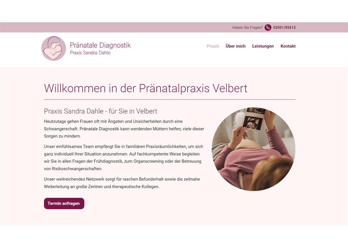 Logo, Website, Print für die Pränatalpraxis Velbert